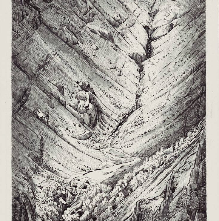 Drawing of Coire Gabhail